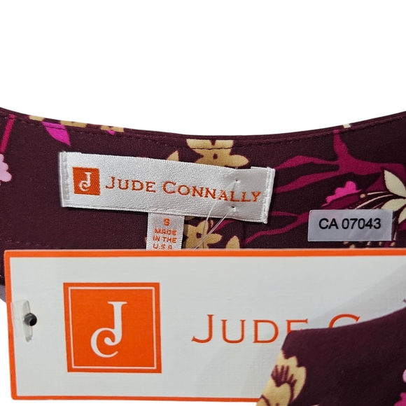 Jude Connally Megan Long Floral Menagerie Merlot Size Small - Picture 5 of 7